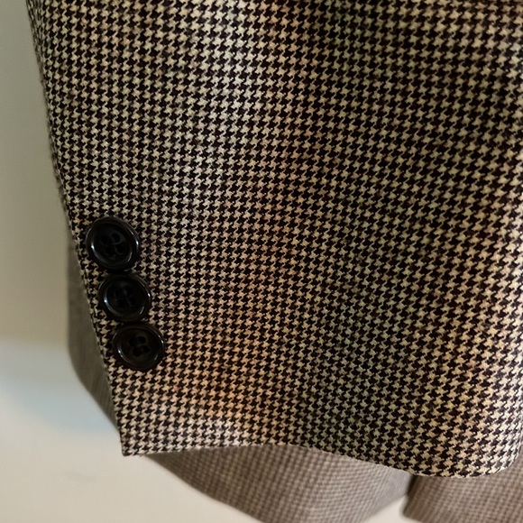 Men’s vintage double breasted jacket.  Micro houndstooth wool - Picture 4 of 8